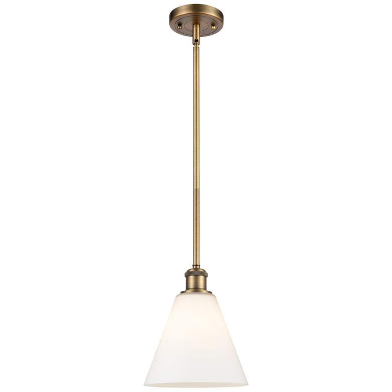 Image 1 Berkshire 8" LED Mini Pendant - Brushed Brass - Matte White Shade