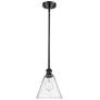 Berkshire 8" LED Mini Pendant - Matte Black - Seedy Shade