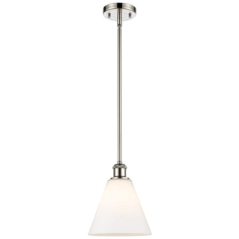 Image 1 Berkshire 8" LED Mini Pendant - Polished Nickel - Matte White Shade