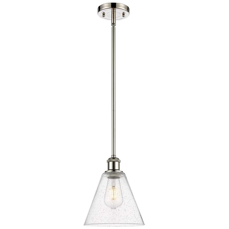 Image 1 Berkshire 8" LED Mini Pendant - Polished Nickel - Seedy Shade