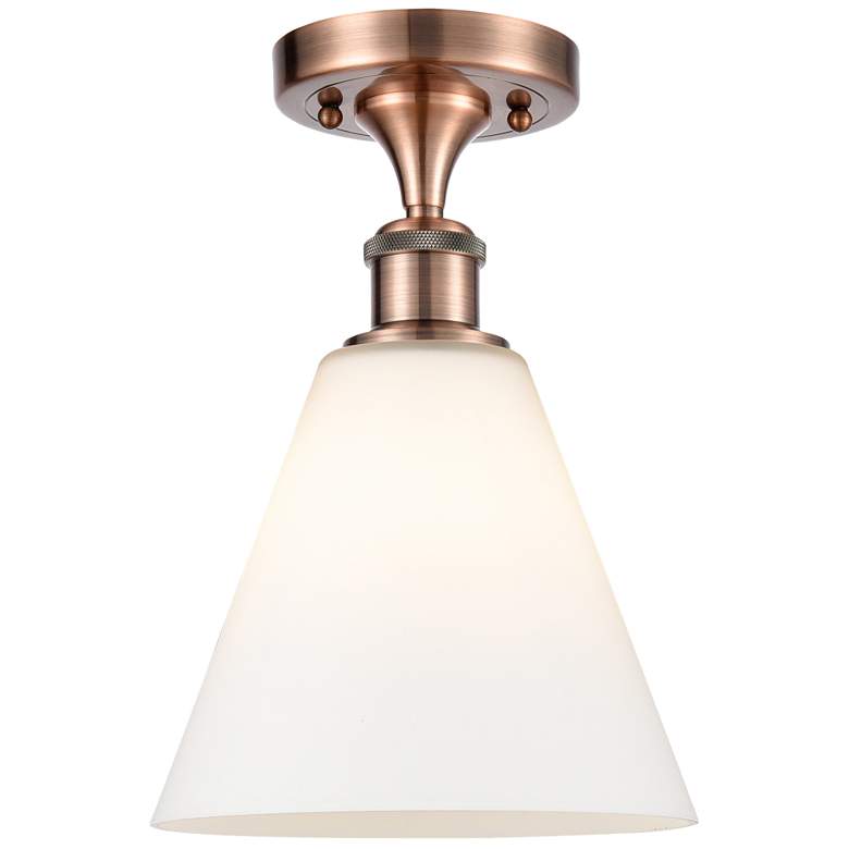 Image 1 Berkshire 8" LED Semi-Flush Mount - Antique Copper - Matte White Shad