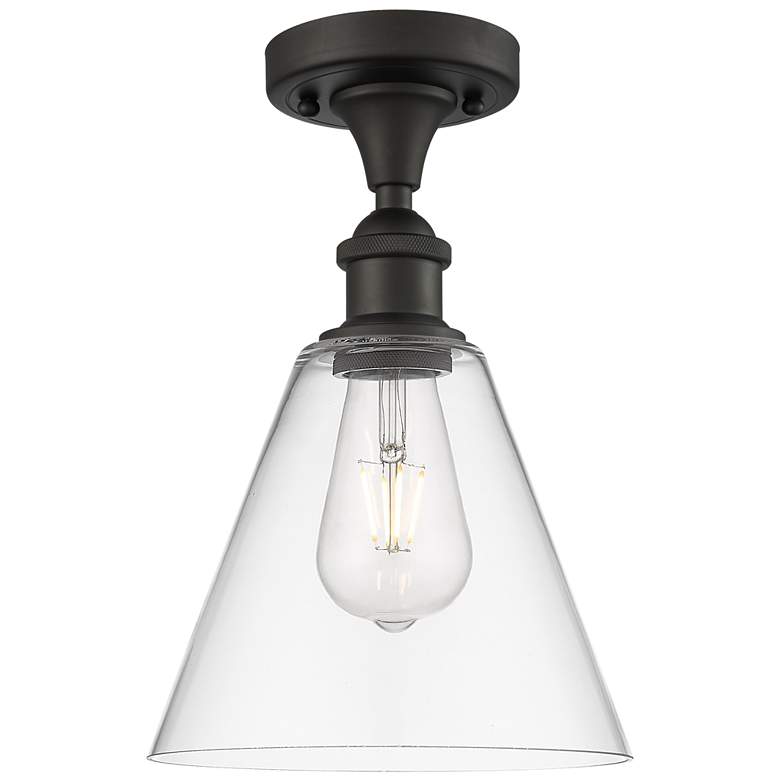 Image 1 Berkshire 8" LED Semi-Flush Mount - Oil Rubbed Bronze - Clear Shade
