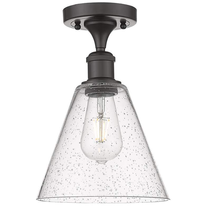 Image 1 Berkshire 8" LED Semi-Flush Mount - Oil Rubbed Bronze - Seedy Shade