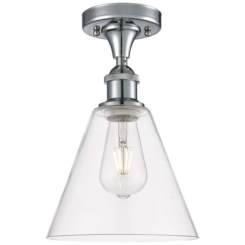Image 1 Berkshire 8" LED Semi-Flush Mount - Polished Chrome - Clear Shade