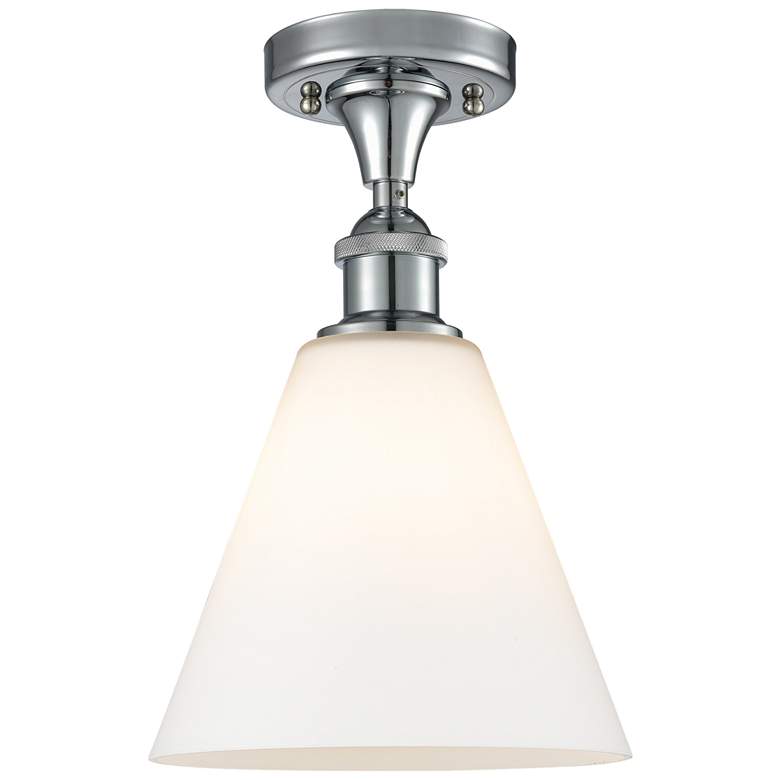 Image 1 Berkshire 8" LED Semi-Flush Mount - Polished Chrome - Matte White Sha