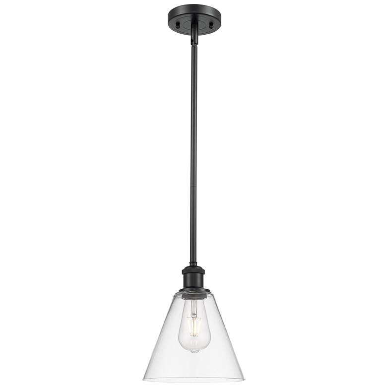 Image 1 Berkshire 8" Matte Black Mini Pendant w/ Clear Shade
