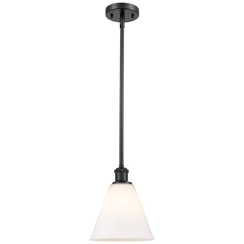 Image 1 Berkshire 8" Matte Black Mini Pendant w/ Matte White Shade