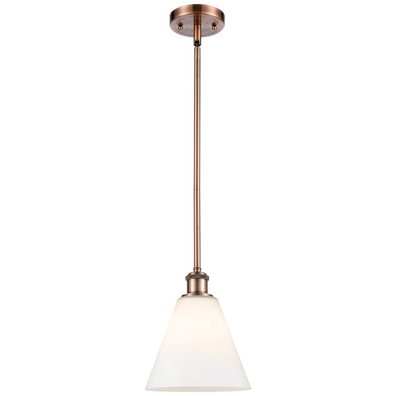 Image 1 Berkshire 8" Mini Pendant - Antique Copper - Matte White Shade