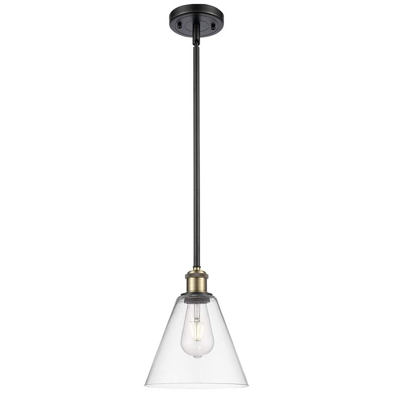 Image 1 Berkshire 8" Mini Pendant - Black Antique Brass - Clear Shade