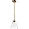 Berkshire 8" Mini Pendant - Brushed Brass - Clear Shade