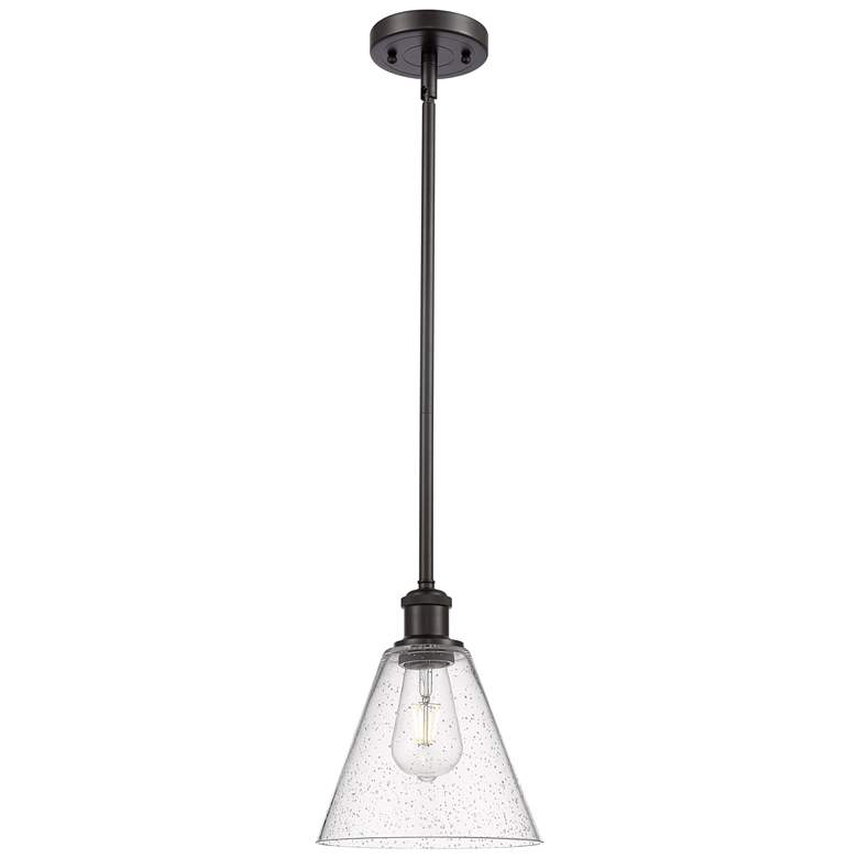 Image 1 Berkshire 8" Mini Pendant - Oil Rubbed Bronze - Seedy Shade