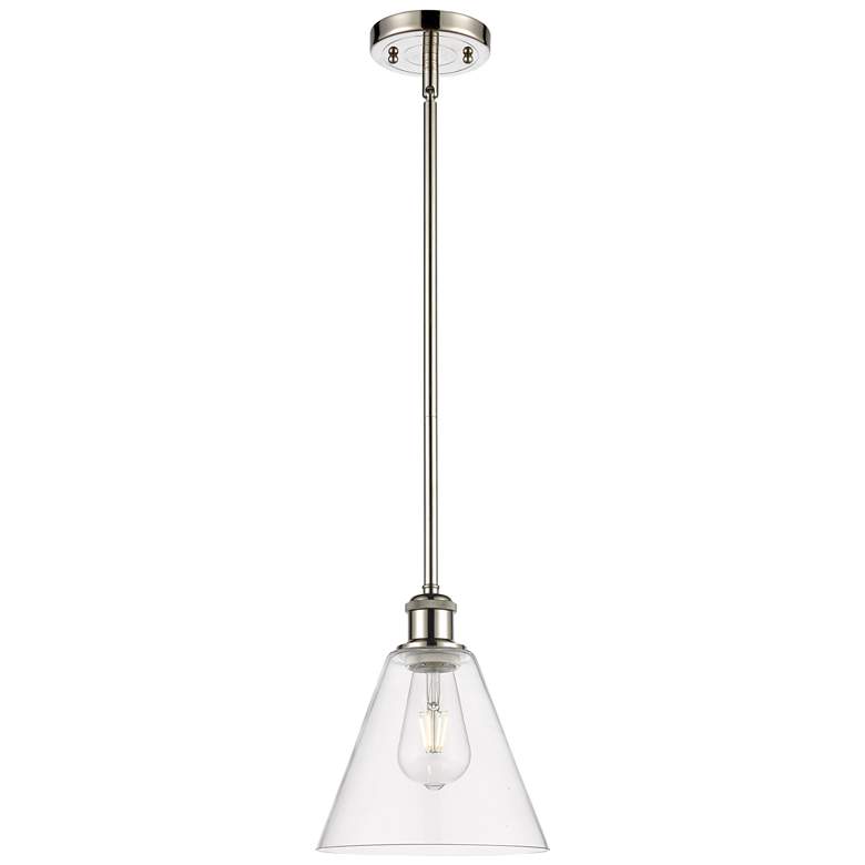 Image 1 Berkshire 8" Mini Pendant - Polished Nickel - Clear Shade