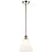 Berkshire 8" Mini Pendant - Polished Nickel - Matte White Shade