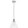 Berkshire 8" Mini Pendant - White and Polished Chrome - Clear Shade