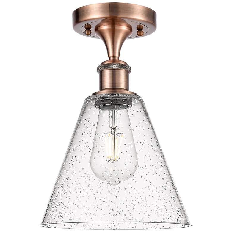 Image 1 Berkshire 8" Semi-Flush Mount - Antique Copper - Seedy Shade