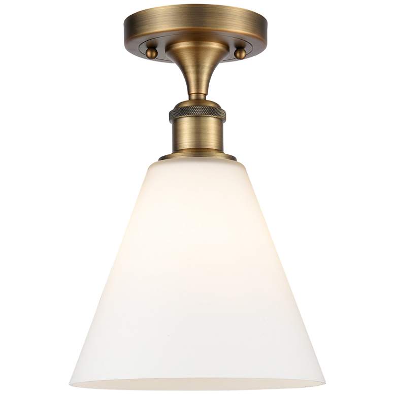 Image 1 Berkshire 8" Semi-Flush Mount - Brushed Brass - Matte White Shade