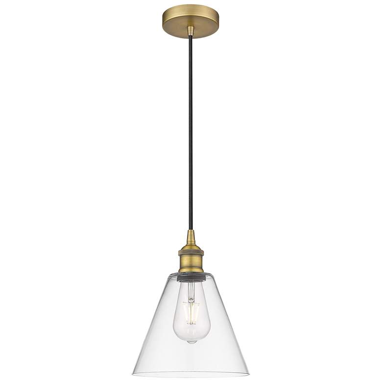 Image 1 Berkshire 8" Wide Brushed Brass and Clear Glass Mini Pendant