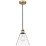 Berkshire 8" Wide Brushed Brass and Clear Glass Mini Pendant