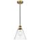 Berkshire 8" Wide Brushed Brass and Clear Glass Mini Pendant