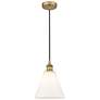 Berkshire 8" Wide Brushed Brass Mini Pendant w/ White Shade