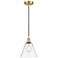 Berkshire 8" Wide Satin Gold Mini Pendant with Clear Shade
