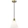 Berkshire 8"W Antique Brass Corded Mini Pendant w/ Matte White Shade