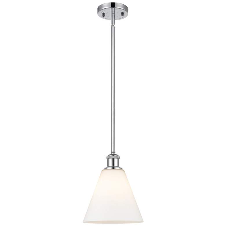 Image 1 Berkshire 8"W Polished Chrome Mini Pendant with White Glass