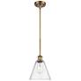 Berkshire 8" LED Mini Pendant - Brushed Brass - Seedy Shade