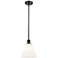 Berkshire 8" Mini Pendant - Oil Rubbed Bronze - Matte White Shade