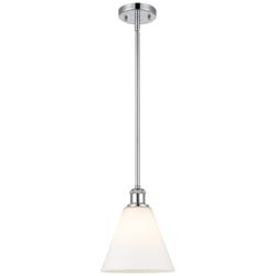 Berkshire 8" Mini Pendant - Polished Chrome - Matte White Shade