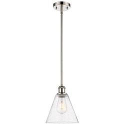 Berkshire 8" Mini Pendant - Polished Nickel - Seedy Shade