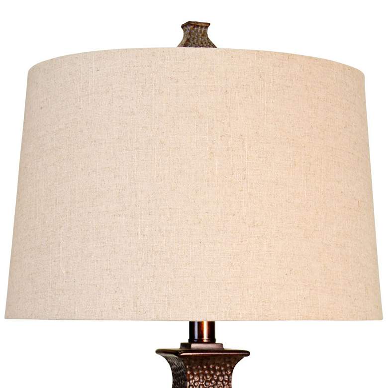 Image 3 Berkshire Brown Table Lamp with White Hardback Fabric Shade more views