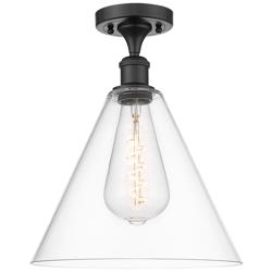 Berkshire Glass 12" Semi-Flush Mount - Oil Rubbed Bronze - Clear Shade
