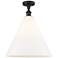 Berkshire Glass 16" Semi-Flush Mount - Oil Rubbed Bronze - Matte White
