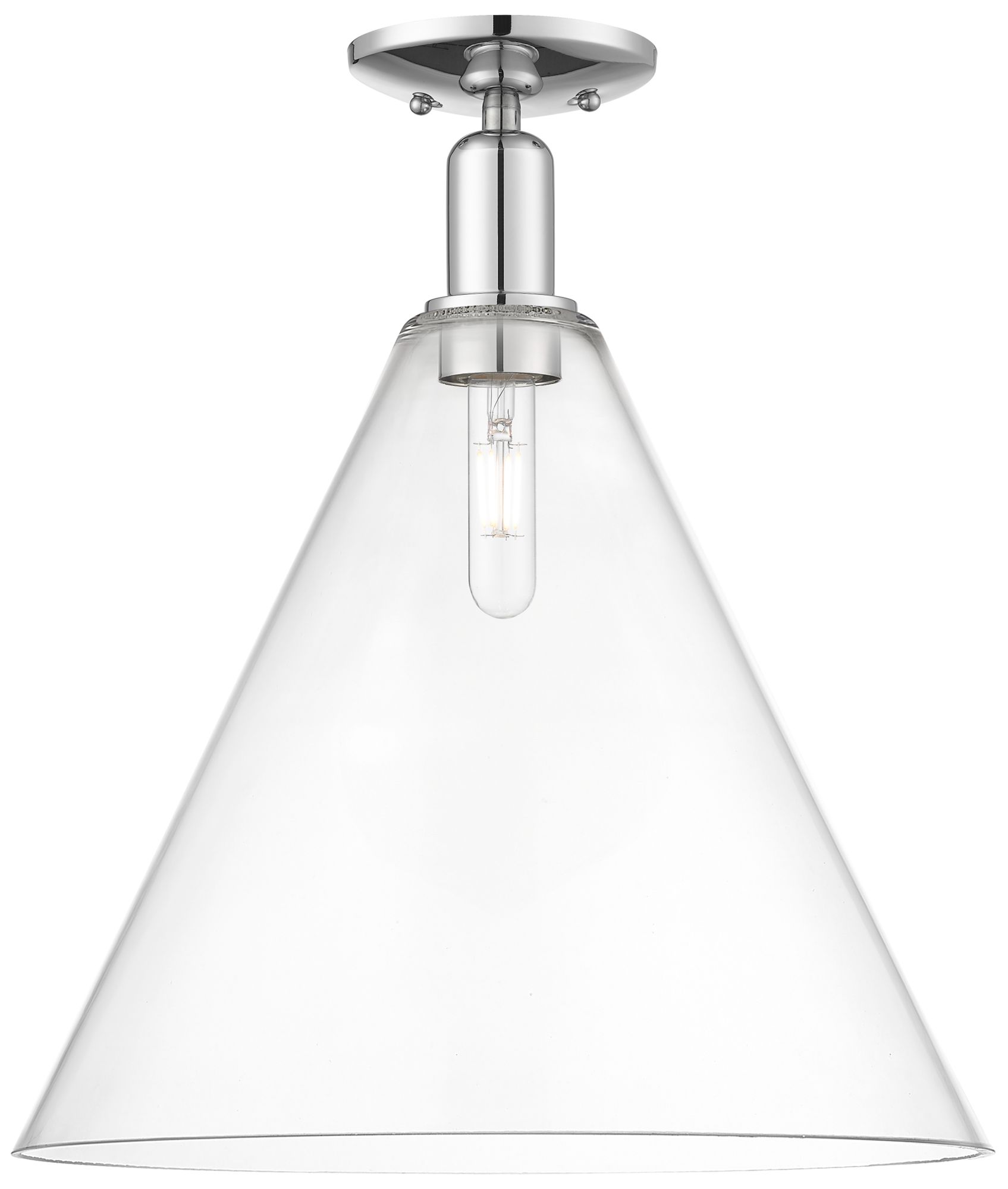 Berkshire Glass 16" Wide Polished Chrome Semi-Flush Mount w/ Clear Shade