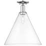 1_Berkshire Glass 16" Wide Polished Chrome Semi-Flush Mount w/ Clear Shade