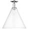 Berkshire Glass 16" Wide Polished Chrome Semi-Flush Mount w/ Clear Shade