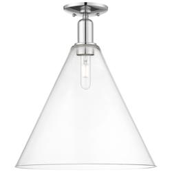 Berkshire Glass 16" Wide Polished Chrome Semi-Flush Mount w/ Clear Shade