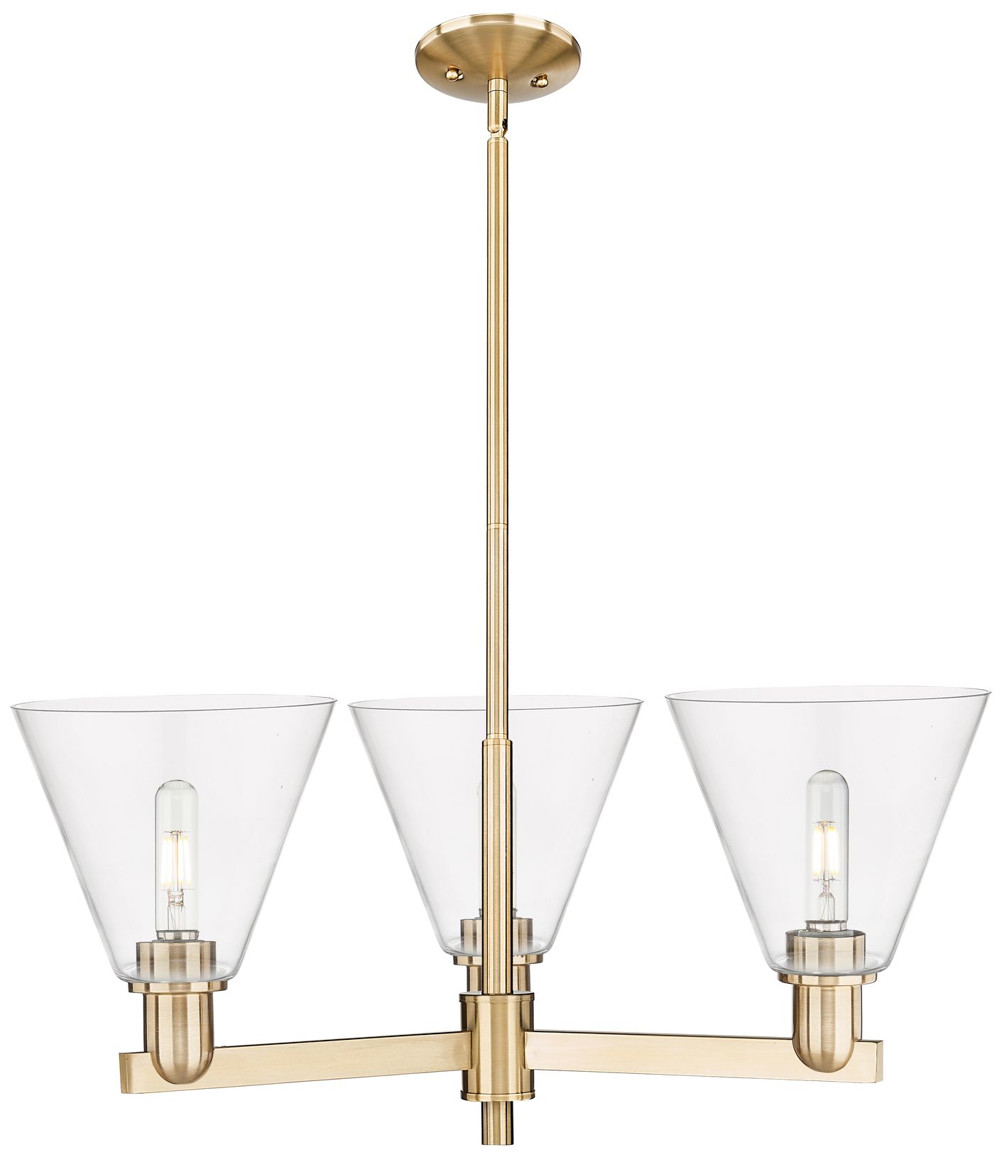 Berkshire Glass - 3 Light - 30 inch - Champagne Bronze - Island Light