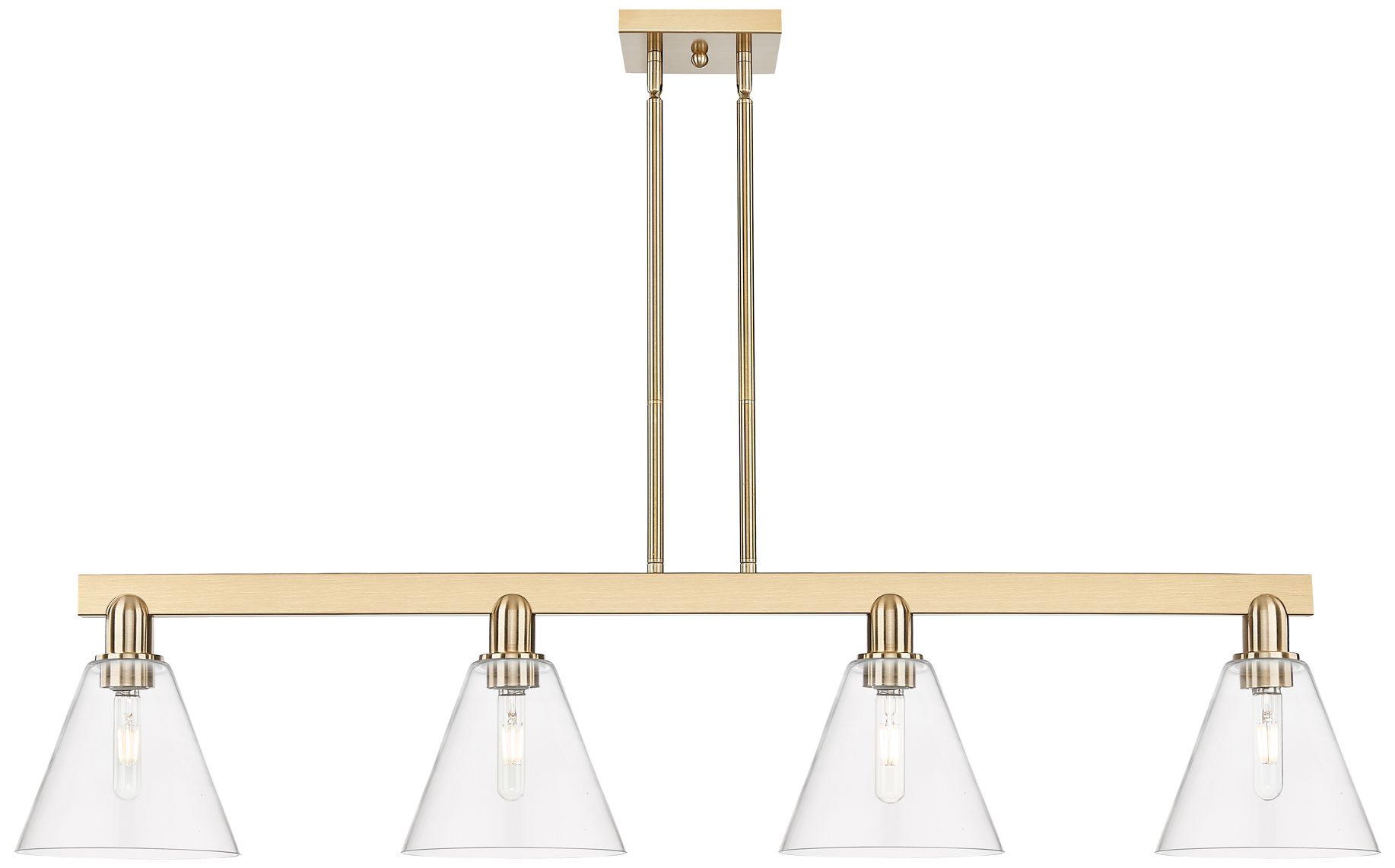 Berkshire Glass - 4 Light - 51 inch - Champagne Bronze - Island Light