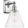 Berkshire Glass 8" Incandescent Sconce - Chrome Finish - Clear Shade