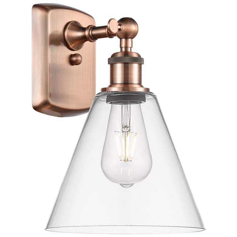 Image 1 Berkshire Glass 8" Incandescent Sconce - Copper Finish - Clear Shade