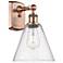 Berkshire Glass 8" Incandescent Sconce - Copper Finish - Seedy Shade