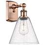 Berkshire Glass 8" Incandescent Sconce - Copper Finish - Seedy Shade
