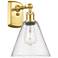 Berkshire Glass 8" Incandescent Sconce - Gold Finish - Seedy Shade