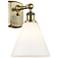 Berkshire Glass 8" LED Sconce - Brass Finish - Matte White Shade