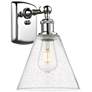 Berkshire Glass 8" LED Sconce - Chrome Finish - Seedy Shade