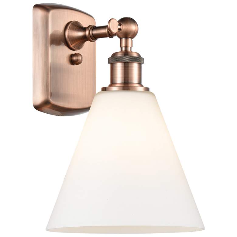 Image 1 Berkshire Glass 8" LED Sconce - Copper Finish - Matte White Shade