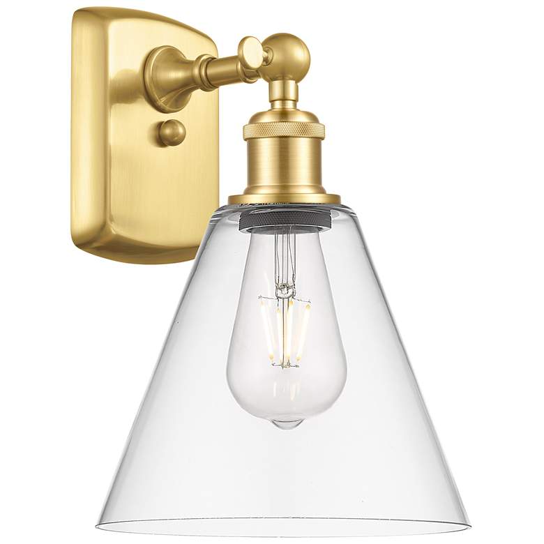 Image 1 Berkshire Glass 8" LED Sconce - Gold Finish - Clear Shade