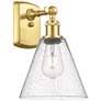Berkshire Glass 8" LED Sconce - Gold Finish - Seedy Shade